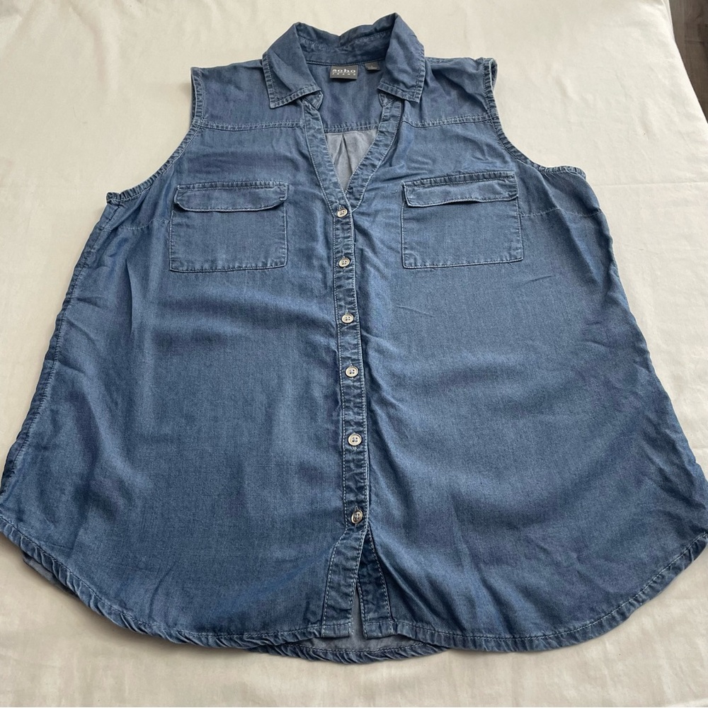 Soho Jeans 100% Lyocell Sleeveless Shirt - Soft & Breathable Women’s Large
